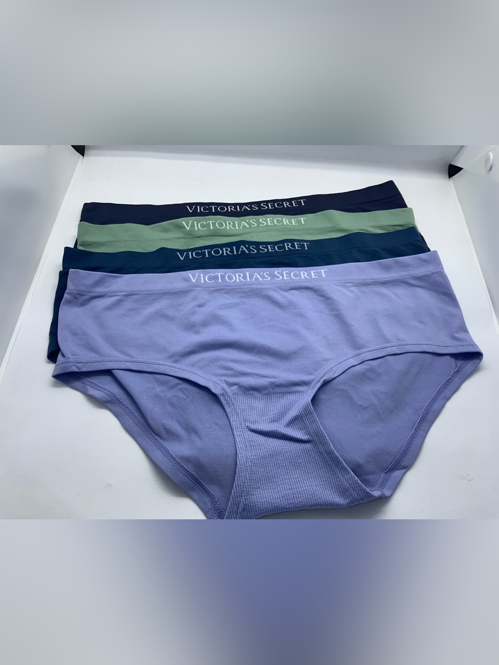 Victoria's Secret Bikini Panty 4-Pack in Lavender, Navy, Green, Black